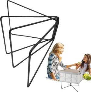 Camping Cooler Stand - Folding Stand, Stainless Steel Folding Bracket | Anti Moisture Folding Frame Ice Box Holder, Outdoor Camping Bucket Stand Frame with Nonslip Mat and Carry Bag for BBQ Cooking