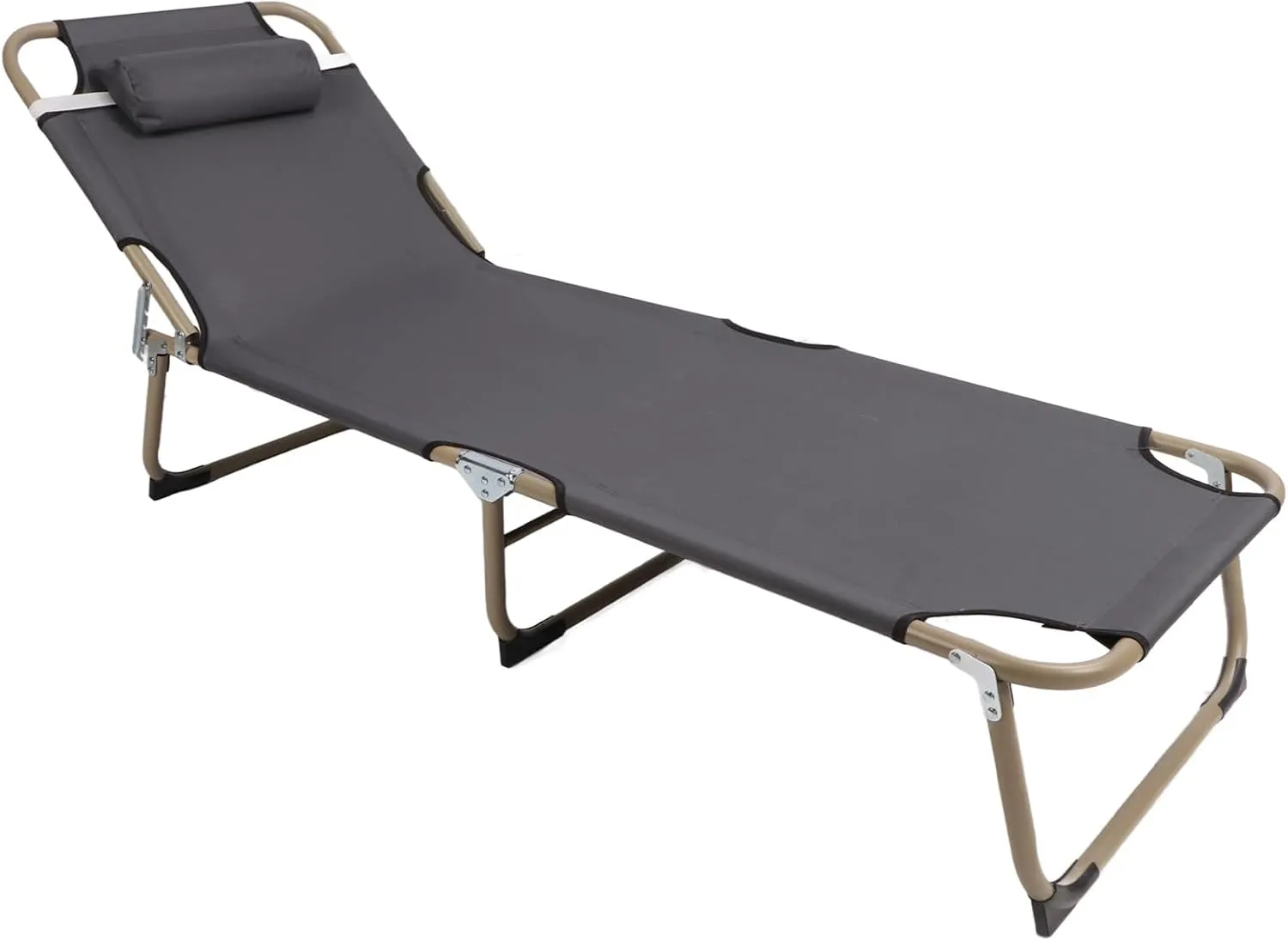 Camping Cot for Adults, Portable Folding Bed with 4 Adjustable Positions, Supports 350 Lbs, with Mattress and Pillow, Reclining Foldable Camp Cots for Outdoor, Home, Beach, Patio
