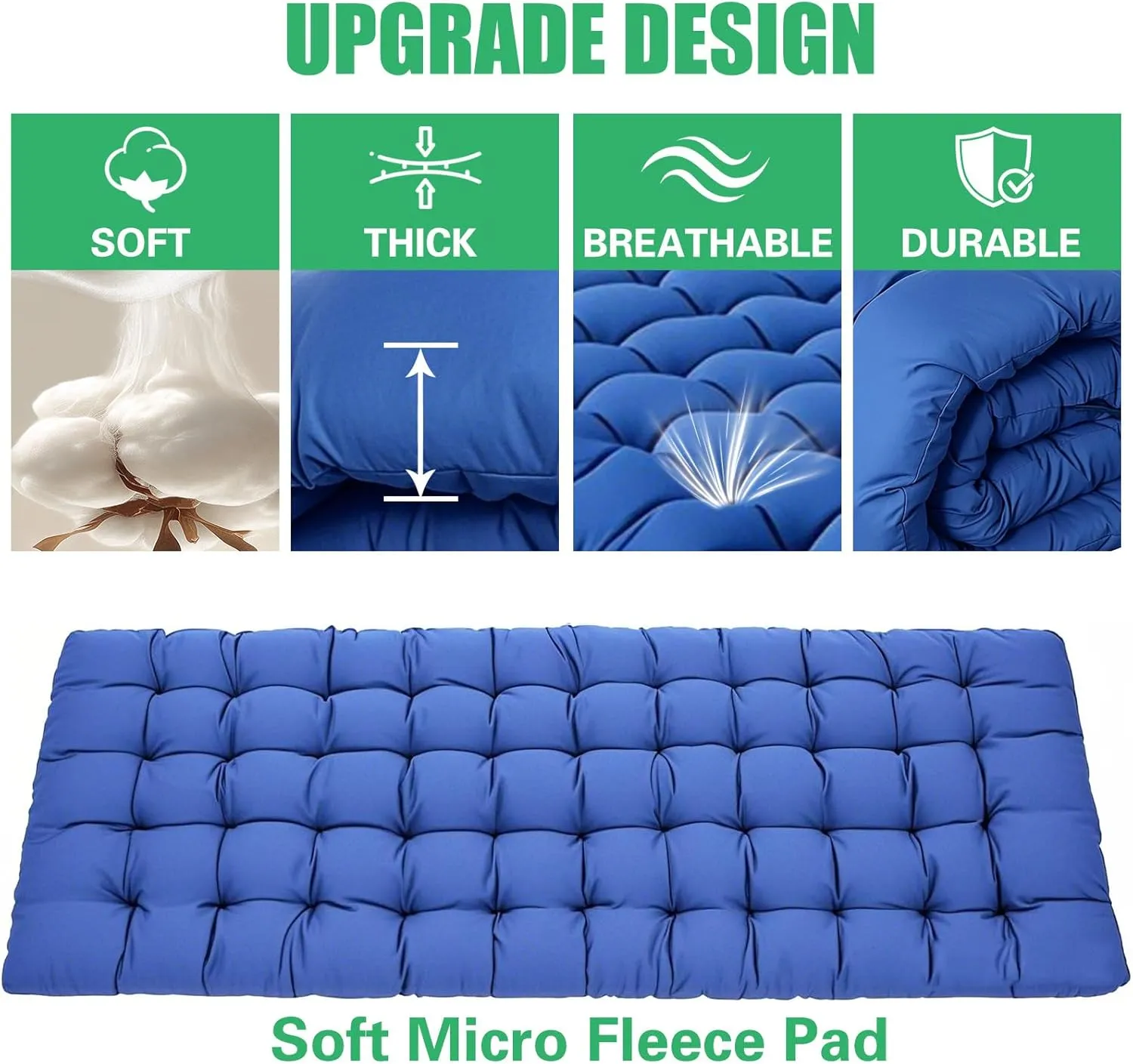 Camping Cot with Comfortable Mattress Cots for Sleeping Folding Cot Heavy Duty as Guest Bed with Carry Bag for Adults Home Camping Nap Vacation Outdoor