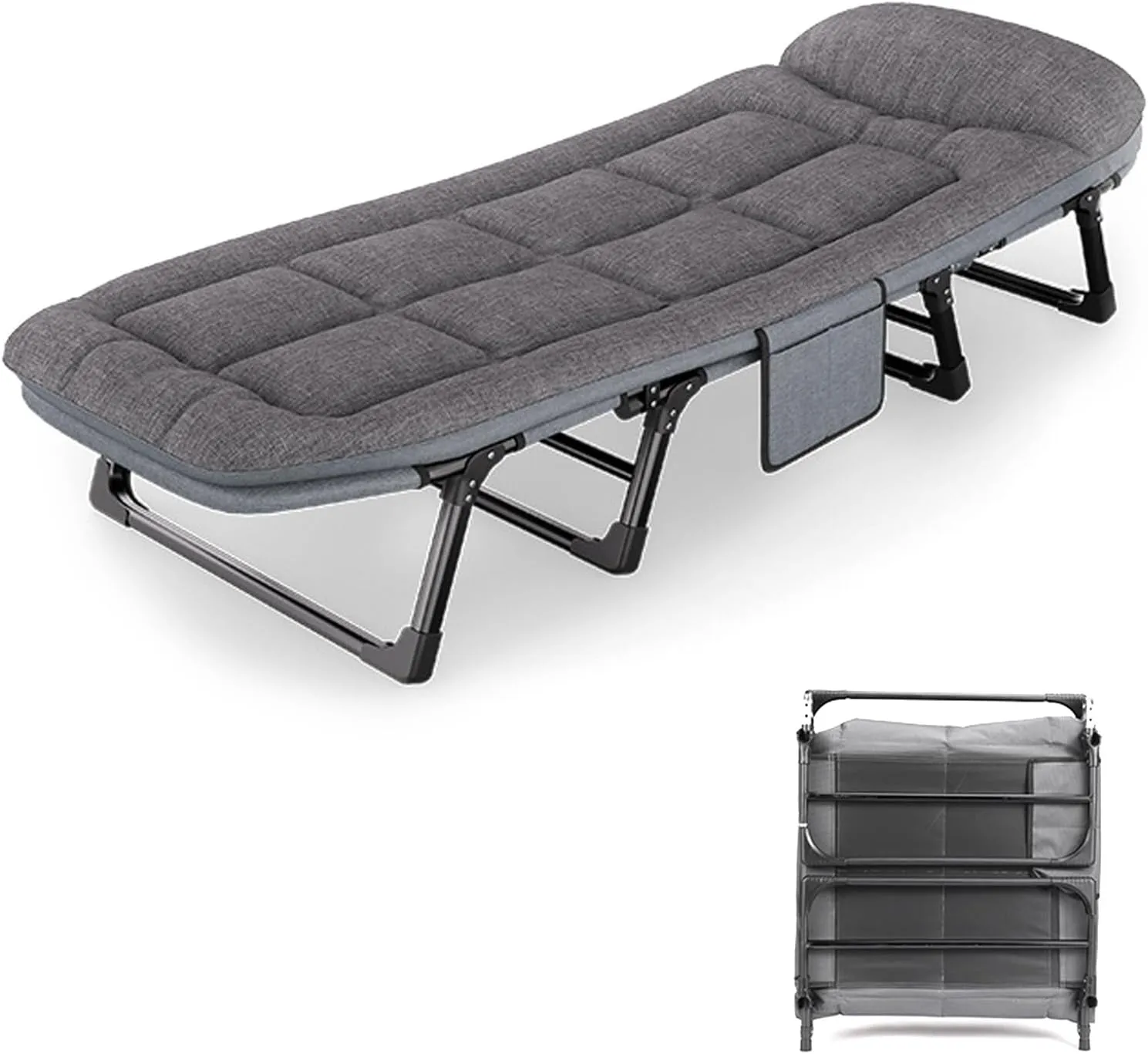 Camping Cots for Adults, 6 Positions Adjustable, Folding Camping Cot, Outdoor Portable Chaise Lounge Chair for Home Nap Beach Travel(180 * 66 * 30cm/70.9 * 26 * 11.8in)