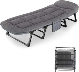 Camping Cots for Adults, 6 Positions Adjustable, Folding Camping Cot, Outdoor Portable Chaise Lounge Chair for Home Nap Beach Travel(180 * 66 * 30cm/70.9 * 26 * 11.8in)