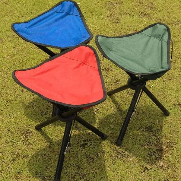 Camping Hiking Fishing Picnic Foldable Stool Tripod Chair - Blue
