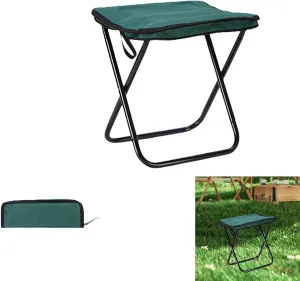 Camping Stool, Collapsible Stool, Travel Folding Camping Stool, Portable Collapsible Stool, with Carry Bag, for Outdoor Camping Walking Hunting Hiking Fishing Travel,Green