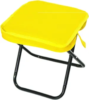 Camping Stool Folding Chair Compact Zipper Handbag Folding Stool Outdoor Footstool for Concert Barbecue Patio Fishing Garden, Yellow