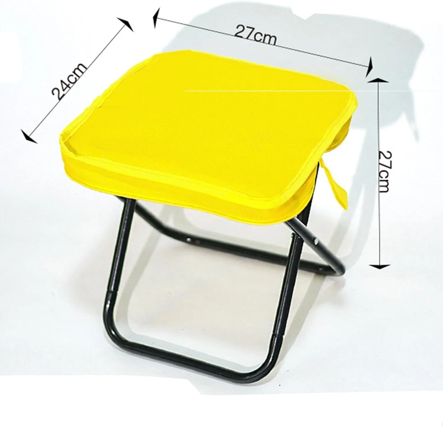 Camping Stool Folding Chair Compact Zipper Handbag Folding Stool Outdoor Footstool for Concert Barbecue Patio Fishing Garden, Yellow