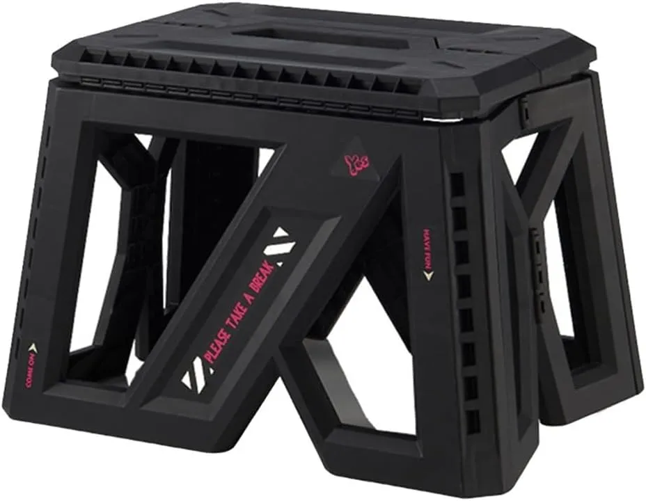 Camping Stool Oversized Foot Rest, Folding Camping Stool Padded Camping Chair Foot Stool Foldable Footrest For Gardening Fishing With Carry Bag(Black)