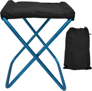 Camping Stool, Portable Folding Compact Lightweight Fishing Chair, Strong Support Camping Foot Rest with Storage Bag, for Travel, Hiking, BBQ, Fishing(Blue)