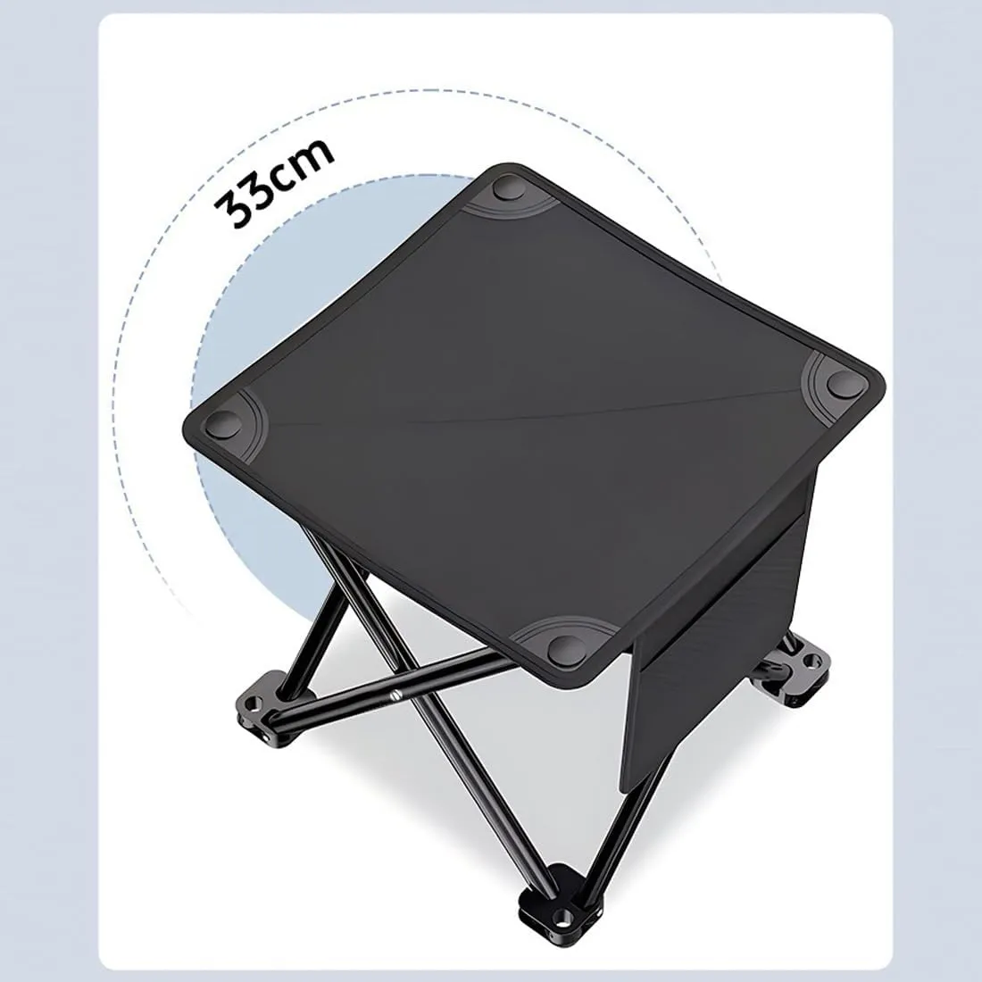 Camping Stool Portable Folding Compact Lightweight Stool Seat for Camping Fishing Hiking Gardening Outdoor Walking Backpacking Travelling (Black-S)