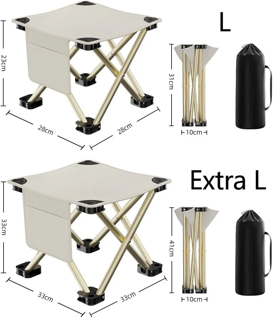 Camping Stool Portable Folding Compact Lightweight Stool Seat for Camping Fishing Hiking Gardening Outdoor Walking Backpacking Travelling (Black-S)