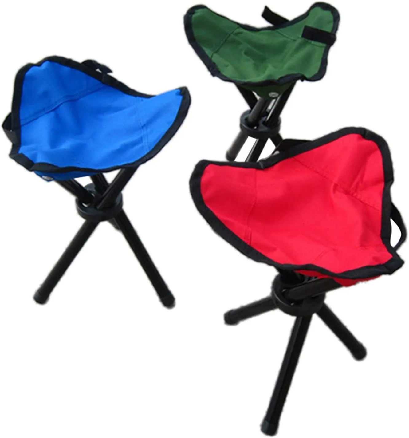 Camping Stool, Small Folding Chair, The Outdoor Folding Chair Tripod Triangle Folding Fishing Chair Fishing Trip Camping Portable Fishing Companion Folding Chair (Color : Green)