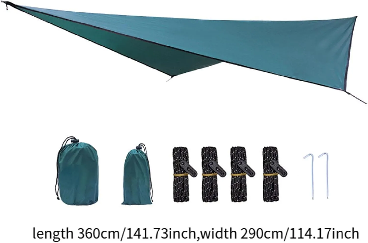 Camping Tarp Camping Canopy Tent Tarp Rain Awning for Outdoor Hiking Yard Fishing, Dark Green