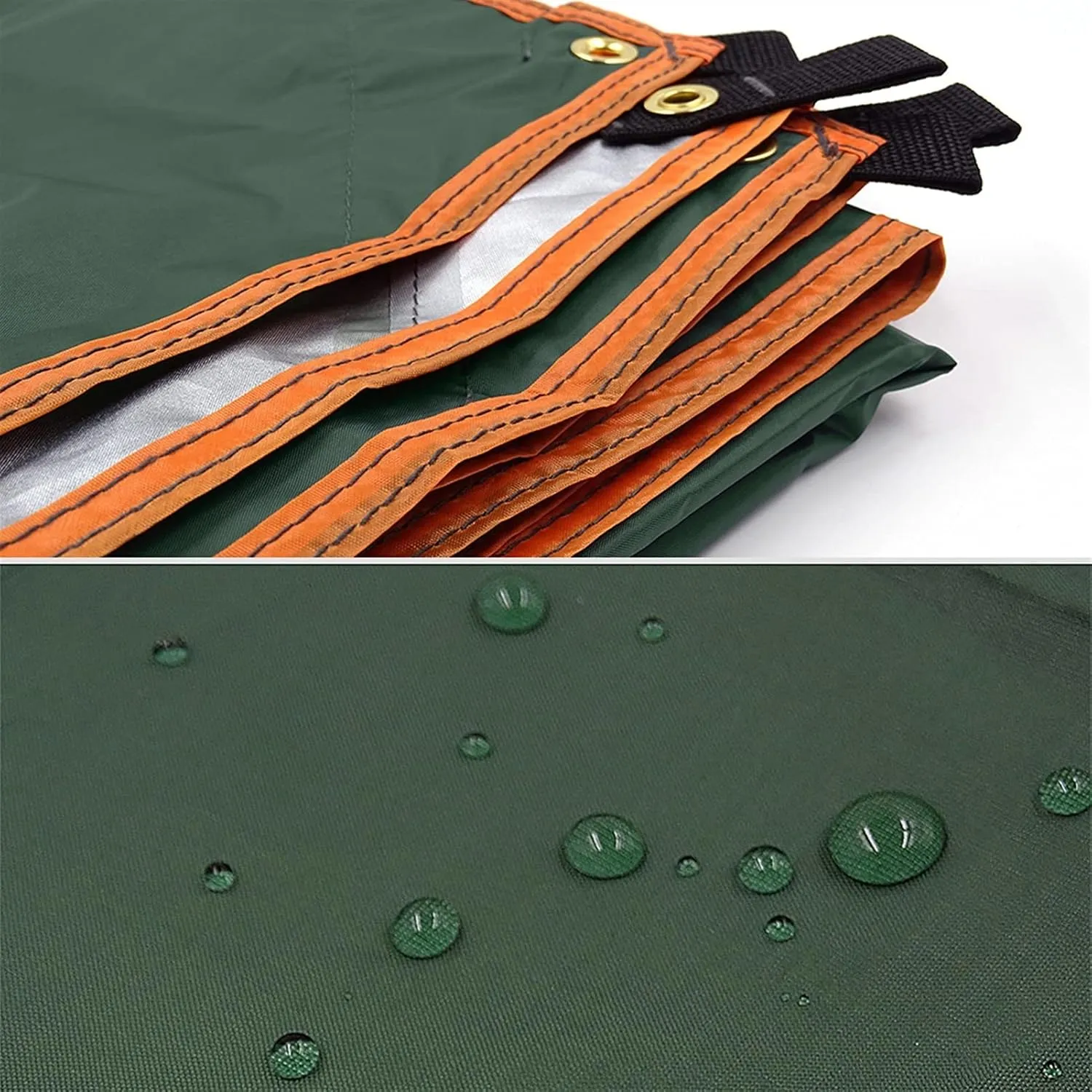 Camping Tarp Camping Tent Tarp 9.8X9.8FT/13X9.8FT Hammock Rain Fly Tarp with Support Pole Rope Peg Multifunctional Emergency Shelter Tarp（Green??Canopy Tent Tarp Shelter (Size : 3x3m Iron Pole) (Silv