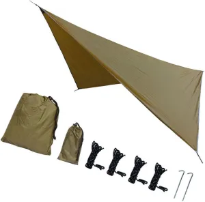 Camping Tarp Rain Awning Accessories Portable Camping Tent Tarp Canopy for Hiking Outdoor Activities Traveling Garden, Khaki