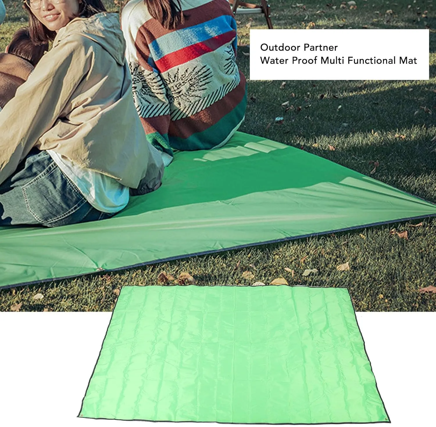 Camping Tent Tarp, Sunshade and Sand Proof Tent Footprint, Beach Mat with Storage Bag, for Camping, Hiking and Survival Gear, 86.6 x 70.9in (Grass Green)