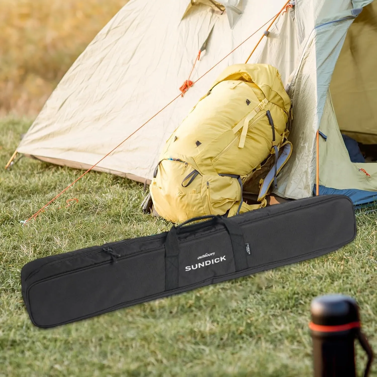 Canopy Pole Bag Picnic Handbag Sturdy Versatile Stuff Pouch Tripod Carry Case Zipper Closure for Travel, Backpacking, Fishing