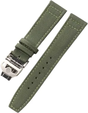Canvas Leather Watchband For IWC Watch Strap With Deployment Folding Buckle Correa De Reloj Nylon Bracelet Accessories Parts
