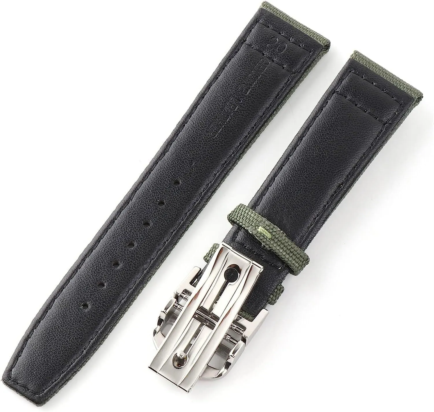 Canvas Leather Watchband For IWC Watch Strap With Deployment Folding Buckle Correa De Reloj Nylon Bracelet Accessories Parts