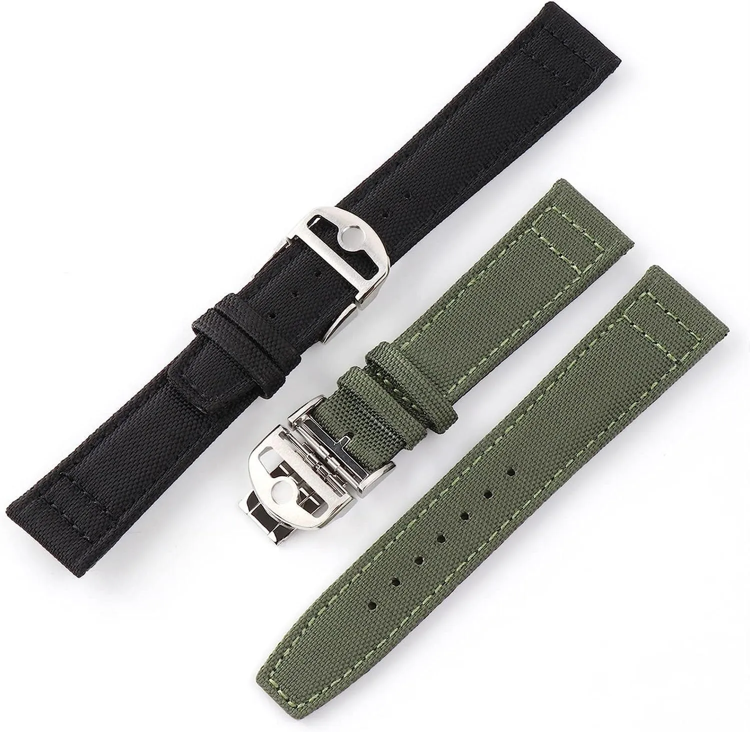 Canvas Leather Watchband For IWC Watch Strap With Deployment Folding Buckle Correa De Reloj Nylon Bracelet Accessories Parts