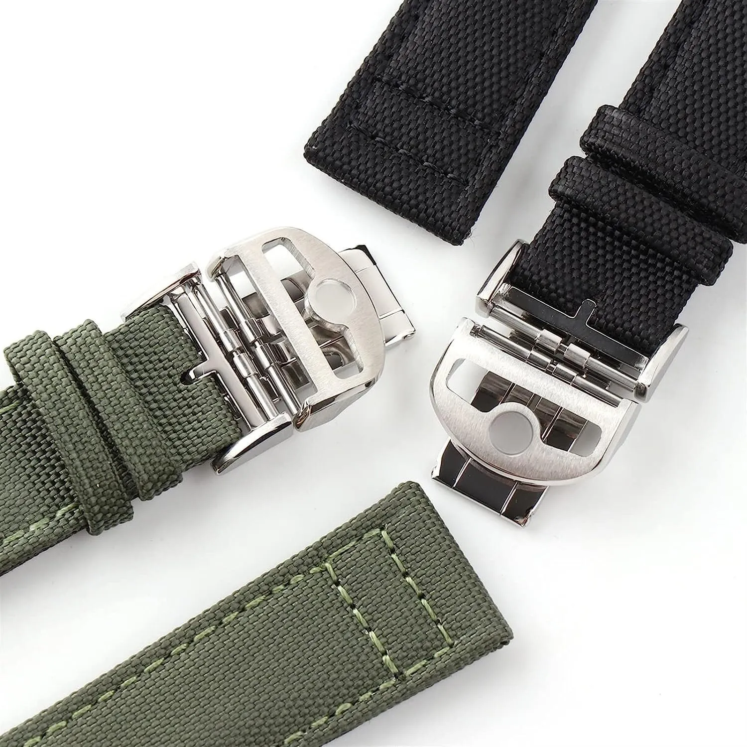 Canvas Leather Watchband For IWC Watch Strap With Deployment Folding Buckle Correa De Reloj Nylon Bracelet Accessories Parts