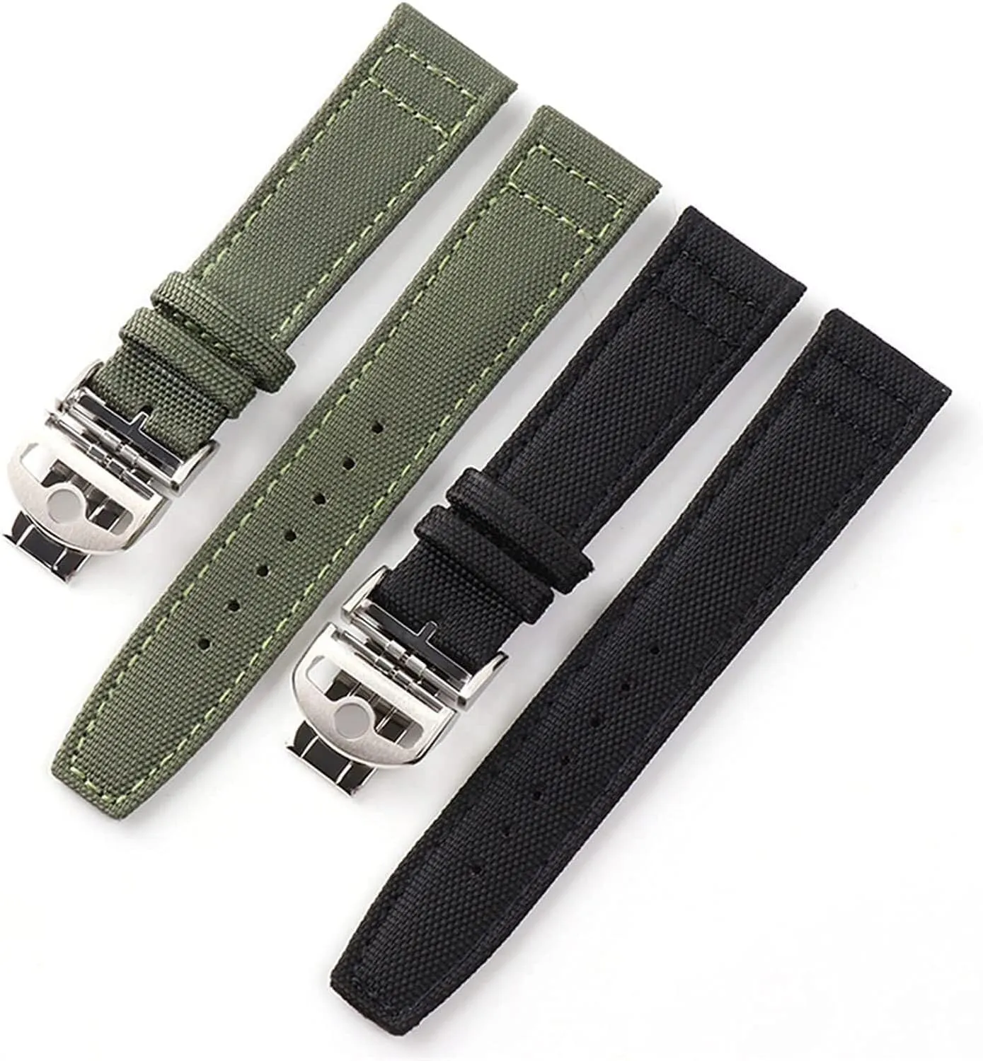 Canvas Leather Watchband For IWC Watch Strap With Deployment Folding Buckle Correa De Reloj Nylon Bracelet Accessories Parts