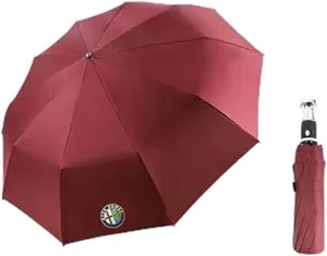 Car Umbrellas for Alfa Romeo 156 GTA Sport Wagon,Printed Car Logo Umbrella Folding Travel Automatic Switch Portable Luggage Travel Sun Protectio for Men Women,A