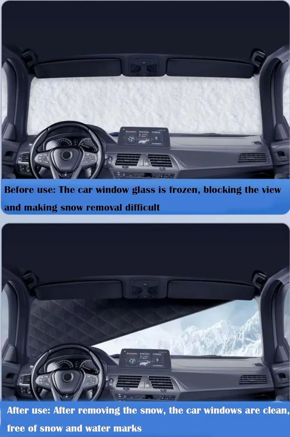 Car Windshield Snow Cover for Nissan Qashqai J10 Visia/Acenta/I Way/Tekna 2006-2013, Against Ice, All-Weather Winter Magnetic Windshield Frost Cover, Windshield Protectors, Exterior Accessories