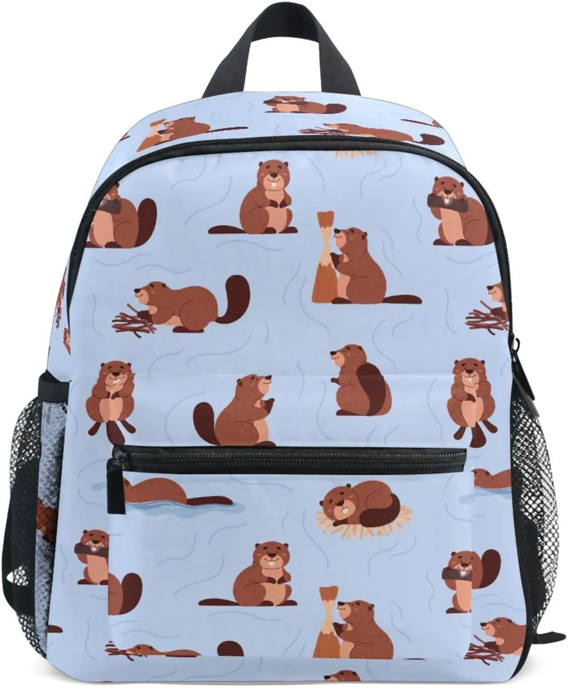 Cartoon Beavers Kids Backpack Todder Shoulder Bag for Boy Girl Preschool Kindergarten Travel School Bag