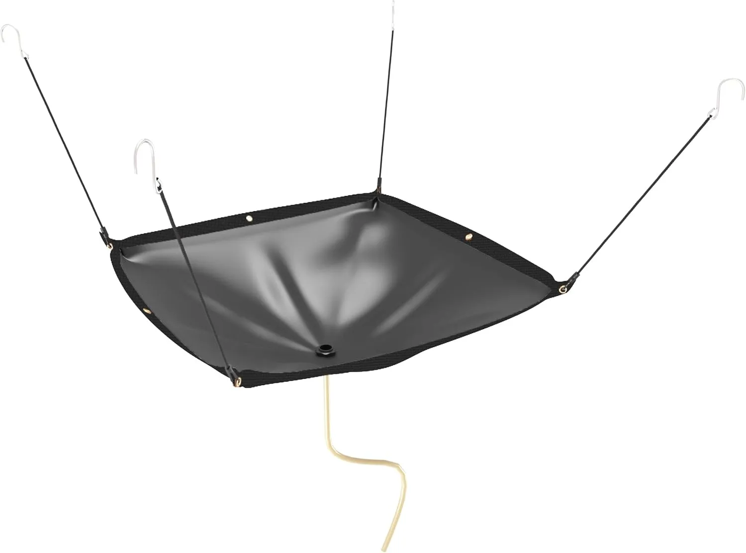 Ceiling Leak Diverter Drain Tarp, Heavy Duty 420D Oxford Fabric Roof Ceiling Leak Drip with 10ft Drain Hose, Black, 3' x 3'