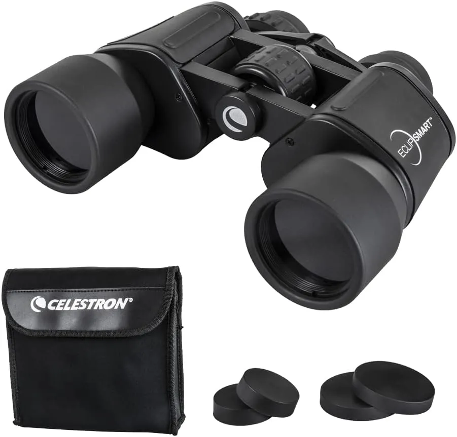 Celestron – EclipSmart Safe Solar Eclipse Binoculars – 10x42mm Optics for Sun Viewing Only – Meets ISO 12312-2:2015(E) Standards – Observe Eclipses & Sunspots – Permanently Attached Filter
