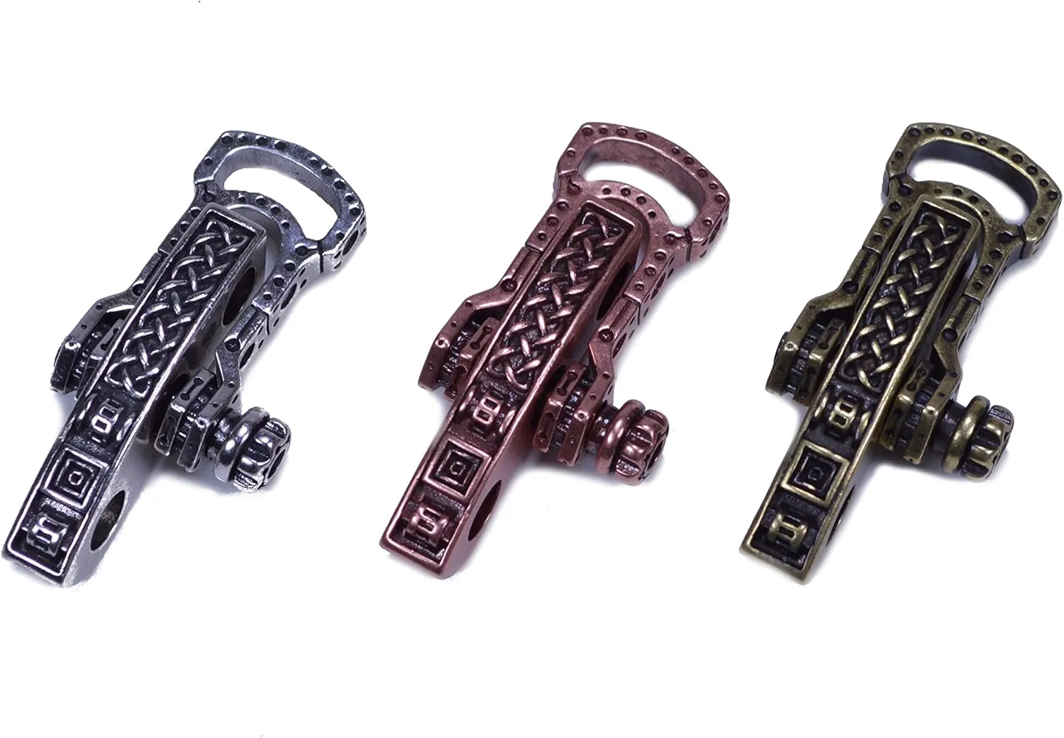 Celtic Style Adjustable Paracord Metal Shackles - Gold 5 Pack
