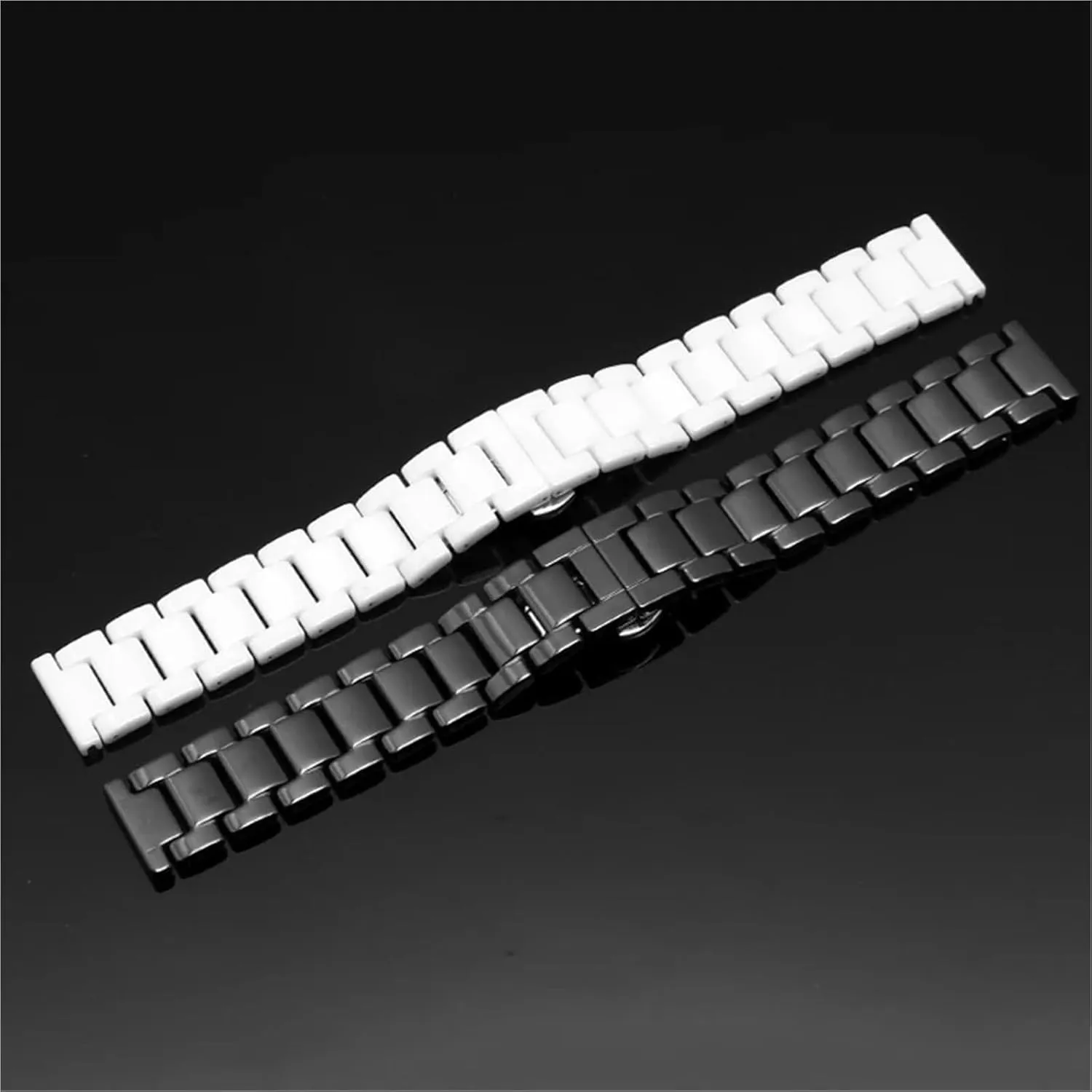 Ceramic Watch Strap 18mm 20mm Replacement Bracelet Stainless Steel Folding Buckle Quick Release Women's Men's Wristband Bracelet