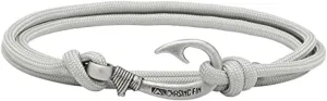Chasing Fin Fish Hook Pendant Bracelet - Cool 30-Inch Military-Grade 550 Paracord Bracelet & Anklet - Adjustable Size, 100% Nylon Nautical & Fishing Accessory - J-Hook Pendant