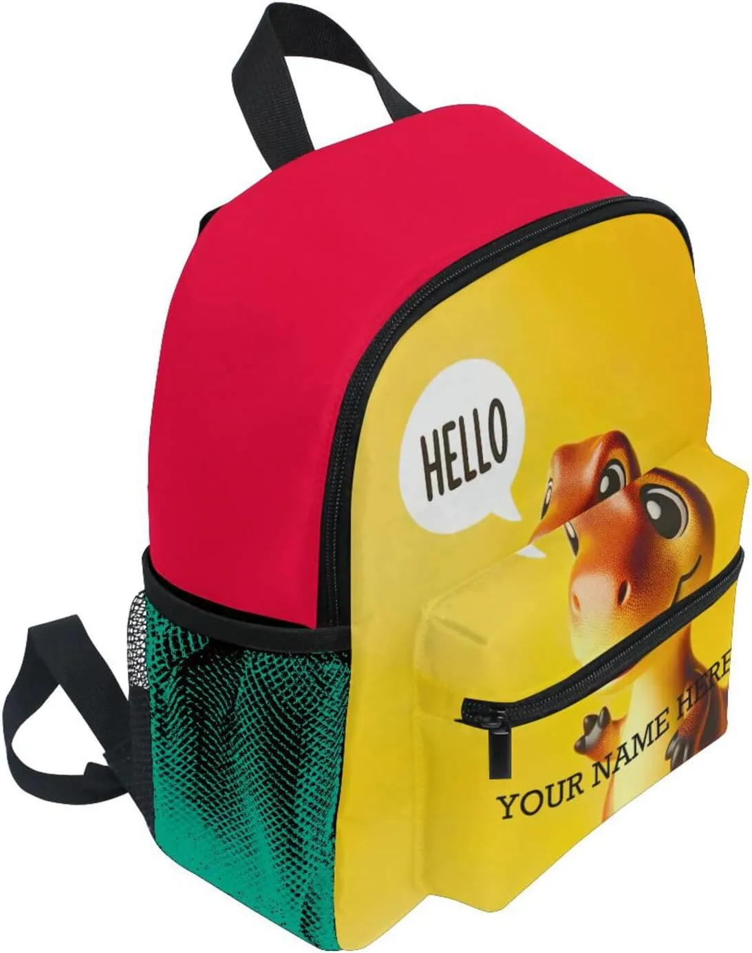 CHIFIGNO Customized Backpack with Name Cute Dinosaur Toddler Backpack for Boys Girls Children Age 4-8 With Chest Clip