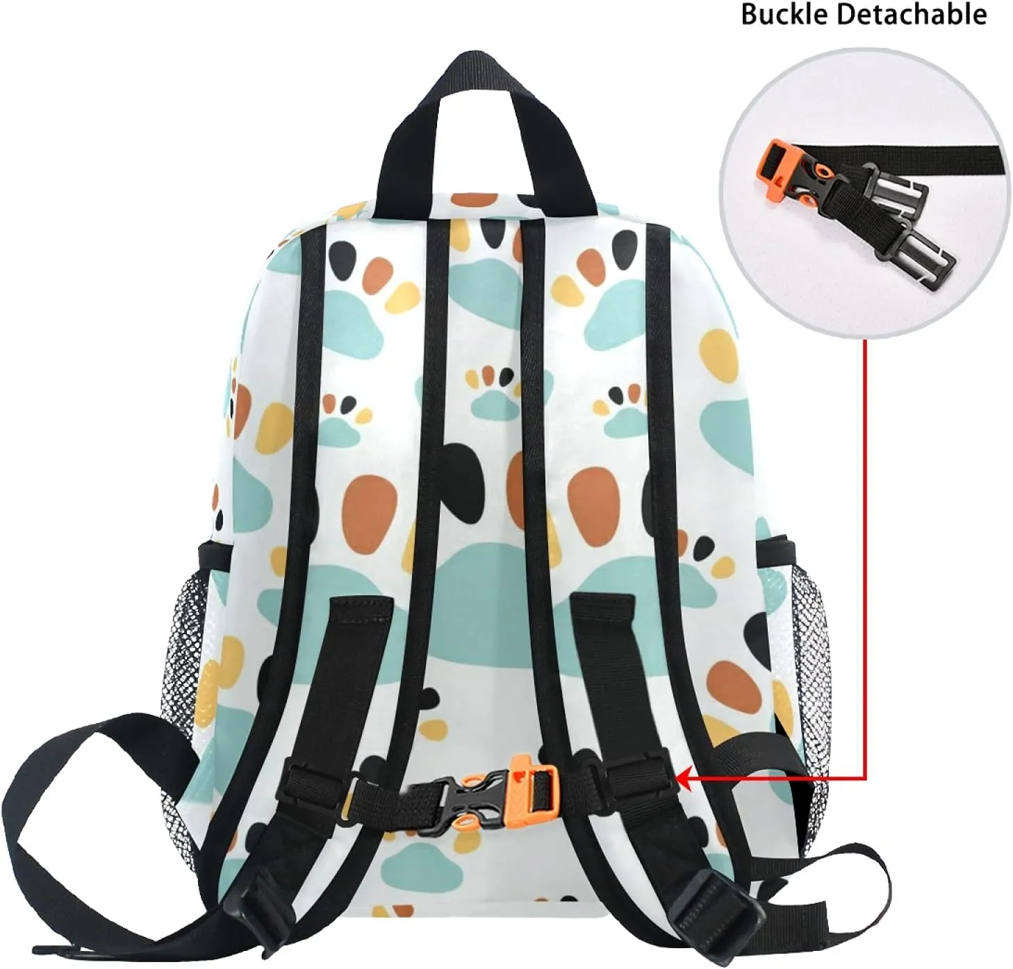 CHIFIGNO Personalized Customized Dog's Footprints Toddler Backpack for Boys Girls Children Schoolbag Age 4-8 With Chest Clip Lightweight