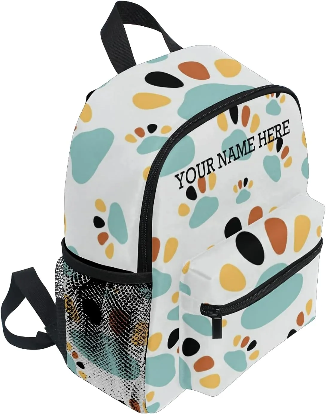 CHIFIGNO Personalized Customized Dog's Footprints Toddler Backpack for Boys Girls Children Schoolbag Age 4-8 With Chest Clip Lightweight