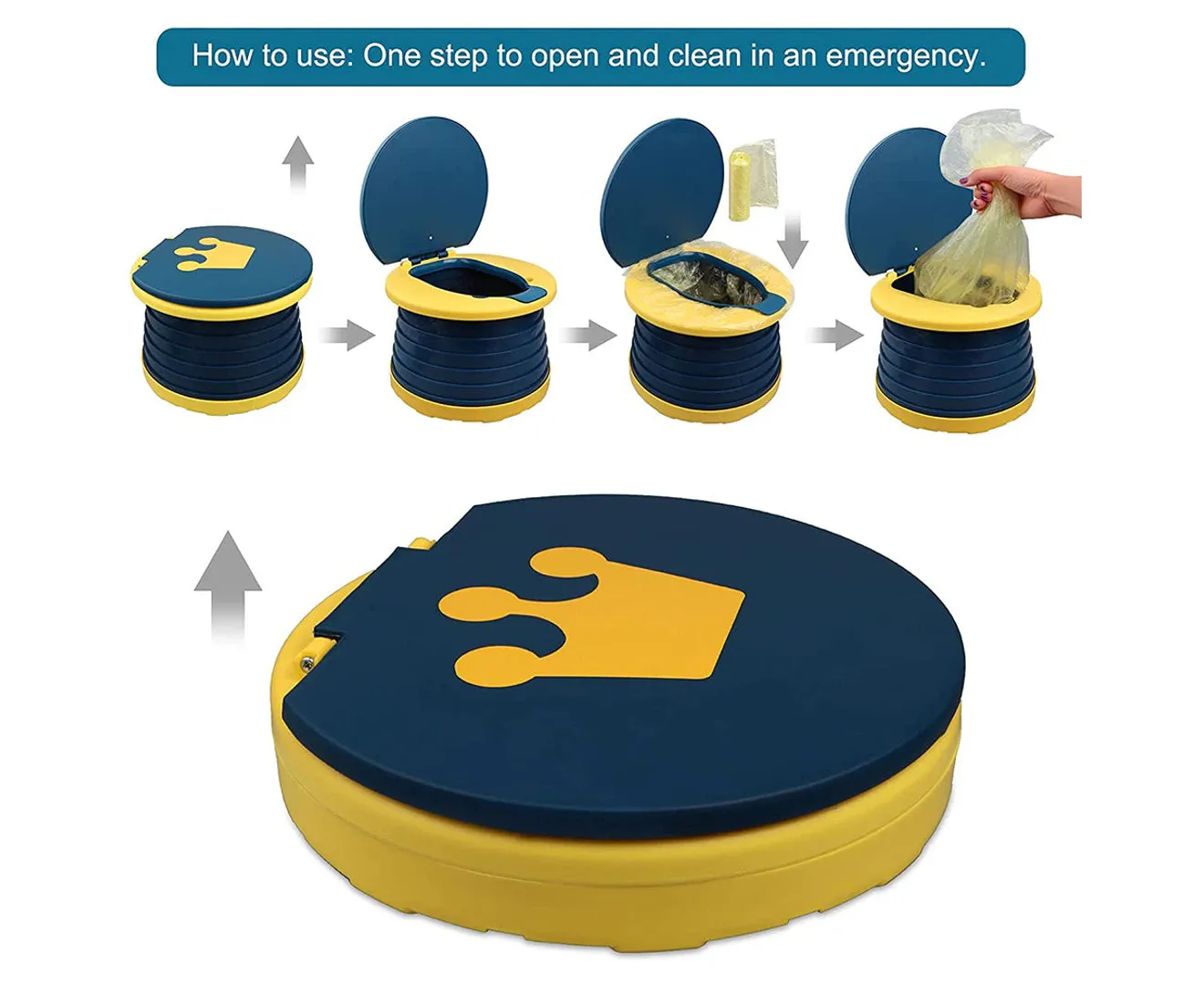 Children's Folding Toilet Portable Folding Toilet Seat Boys & Girls Foldable Potty Chair Seat Toddler Potty Training Seat - Blue