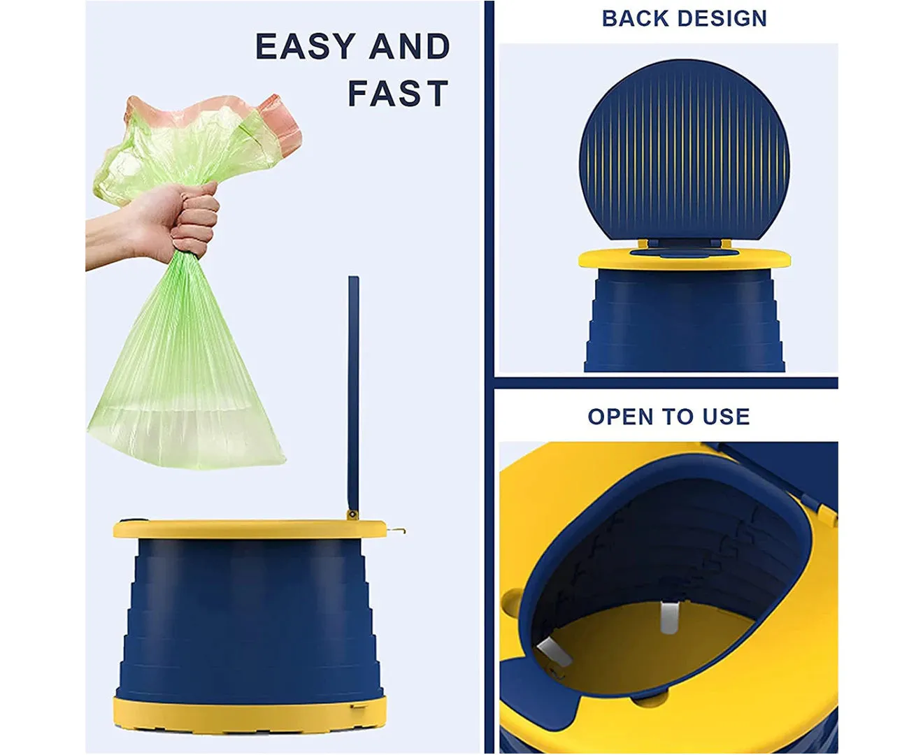 Children's Folding Toilet Portable Folding Toilet Seat Boys & Girls Foldable Potty Chair Seat Toddler Potty Training Seat - Blue
