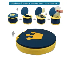 Children's Folding Toilet Portable Folding Toilet Seat Boys & Girls Foldable Potty Chair Seat Toddler Potty Training Seat - Blue