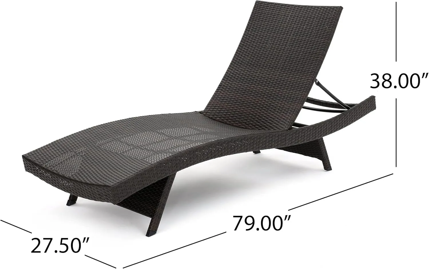 Christopher Knight Home Salem Outdoor Wicker Adjustable Chaise Lounge, Multibrown