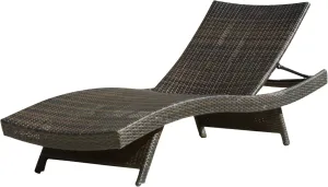 Christopher Knight Home Salem Outdoor Wicker Adjustable Chaise Lounge, Multibrown