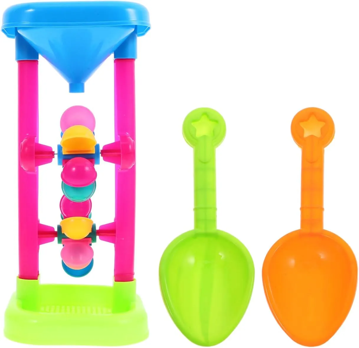 Ciieeo Beach Sand Toy: 1 Set Kids Sand & Water Wheel - Beach Toy Kit with Hourglass for Children - Outdoor Play Tools for Sandcastle, Garden, Pool (Random Color)
