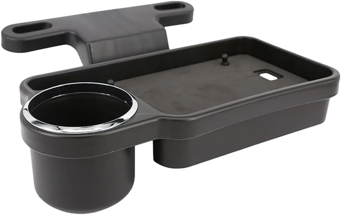 Ciieeo Car Rear Back Seat Folding Holder Multi Function Drink Snack Tray for Travel Easy Installation Bottle Capacity Black Color