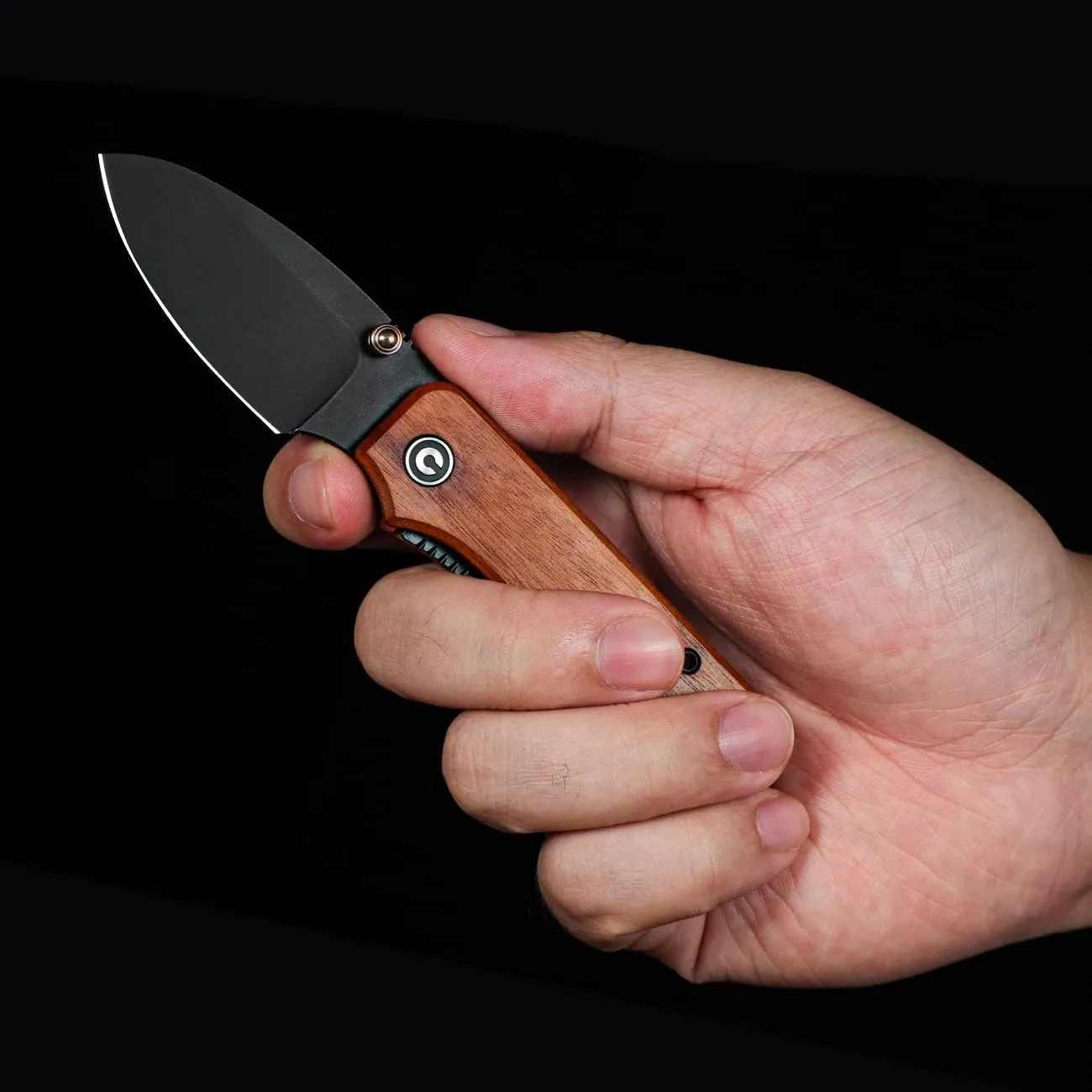 CIVIVI Baby Banter Pocket Knife for EDC, Ben Petersen Folding Knife with 2.34 in Nitro V Steel Blade Cuibourtia Wood Handle, Titanium Thumb Stud Opener C19068SB-2(Wood)