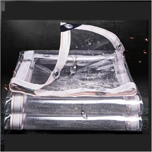 Clear Waterproof Tarp Windproof Dustproof PVC Tarps Anti UV Keep Warm Tarpaulin, for Outdoor Boat Patio GHTCLDF(1.97x4.92ft/0.6x1.5m)
