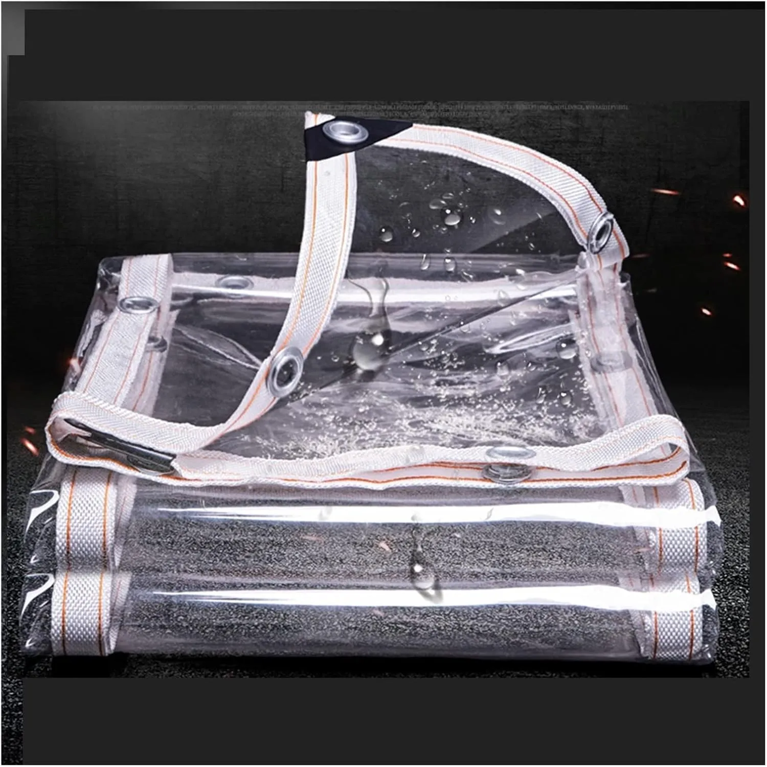 Clear Waterproof Tarp Windproof Dustproof PVC Tarps Anti UV Keep Warm Tarpaulin, for Outdoor Boat Patio GHTCLDF(1.97x4.92ft/0.6x1.5m)