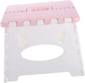 CLISPEED 1pc Portable Plastic Folding Stool Lightweight and Compact Step Stool for Boys and Girls Lovely Design for Kitchen Bathroom and Outdoor Use and Sturdy for Easy Storage