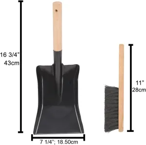 Coal Shovel and Hearth Brush Set Made of Natural Wood and Coco Bristles, Hearth Tidy Set, Fireplace Shovel and Brush, Fireplace Tool Set, Metal Brush Pan Set, Fireplace Tools, Firepit Tools