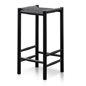 Coastal 65cm Oak Bar Stool - Black
