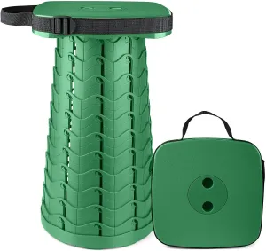 Collapsible Camping Stool Seat, Square Portable Telescopic Stool, Lightweight Sturdy Foldable Stool for Camp Fishing Picnic