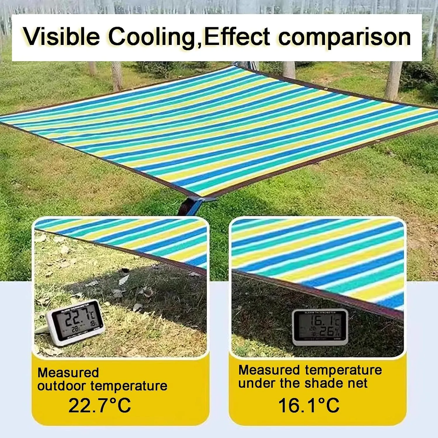 Colorful Rainbow Shade Cloth, Blocking Mesh Tarp with Grommets, Plants Shade Net Cover, Garden Shade Net, Sunblock Shade Sails, Outdoor Sun Protection for Patio Garden Pergola(2X4m/7'x13')